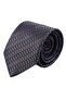 Hand Made 7.5 Cm. Patterned Smoked & Navy Tie & Handkerchief - 2