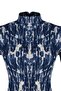 Navy Blue Printed Fitted High Neck Long Sleeve Sweater/Textured Knitted Blouse TWOAW22BZ0256 - 7
