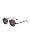 Women's Sunglasses Round Zebra Frame Black Glass - 2
