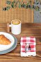 Napkin Checkered Scalloped 6 Pieces Retro 20x30 Cm - 2