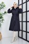 Women's Hooded Fur Lined Fiber Sleeve Patterned Water and Windproof Young Coat
