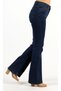 Lara Flare Lycra Colorfast Dark Blue Wide Leg Jean High Waist Denim Trousers (Relaxed Cut) - 3