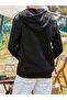 Zippered Hooded Oversize Sweatshirt - 2