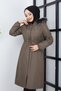 Women's Fur Lined and Lined Gold Compressed Fiber Waterproof Youth Sports Hijab Coat - 4
