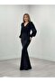 Striped Sequin Fabric Fish Plus Size Dress Black - 2