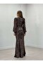 Striped Sequin Fabric Fish Dress - Bronze - 5
