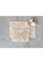 Soft Touch Rabbit Plush Bath Mat Set 60x90 Cm+45x60 Cm Beige