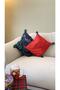 Blue Pine Patterned and Red Colored 2-Piece Cushion Pillow Set 40x40cm