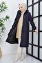 Women's Hooded Fur Lined Fiber Sleeve Patterned Water and Windproof Young Coat - 6
