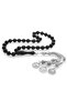 Non-Tarnish Metal Mecidiye Tasseled Istanbul Cut Black Clamping Amber Rosary - 3