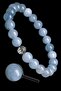 Certified Real Aquamarine Stone Bracelet 8mm - With Silver Device - 2