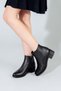 Women's Genuine Leather Non-Slip Sole Black Boot - 3