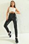 Women's Leather Trousers with Darts on the Front - 6