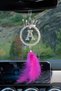 Letter A & Fuchsia Feather Swinging for Dream Catcher