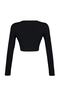 Black Crop Lined Blouse with Window/Cut Out Detail TPRAW23BZ00030 - 8