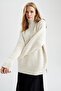Premium Oversize Fit Turtleneck Thessaloniki Fabric Sweater - 3