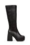 Women's Black Thick Heeled Boots