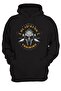 Gladiator Printed 3 Ipl. Raised 600 Gr. Black Hooded Sweatshirt with Fleece Inside