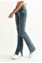 My Emma 90's Blue Snow Slit Lycra Super High Waist Loose Jeans