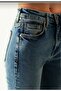 My Emma 90's Blue Snow Slit Lycra Super High Waist Loose Jeans - 3