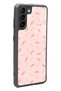 Glossy Phone Case for Samsung S21 with Powder Leaf Design - 2