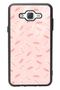 Samsung J7 Glossy Phone Case with Powder Leaf Design