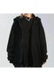 Black Oversize Unisex Hooded Cardigan - Zippered, Streetwear - 2