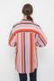 Double Breasted Colorful Striped Classic Crepe Large Size Shirt - 3