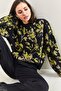 Women's Black Floral Patterned Knitwear Knitted Sweater 20223224 - 2