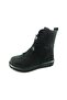 Lace-up zippered Genuine Leather Boots Black-nubuck 17945-z