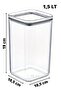 6 Pieces 1.5 Lt Water Resistant Labeled, Square Food Storage Container Transparent - 4