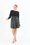 X Modapo Women's Chain Detailed Skirt Side Leather Mini Office Dress