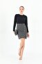 X Modapo Women's Button Detailed Skirt Part Plaid Mini Office Dress