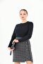 X Modapo Women's Button Detailed Skirt Part Plaid Mini Office Dress - 4