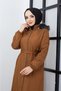 Women's Lining Bottom Fiber Waist Belted Waist Furry Windproof Long Hijab Coat - 7