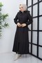 Women's Lining Bottom Fiber Waist Belted Waist Furry Windproof Long Hijab Coat - 3