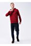 Hooded Collar Red Men's Sweatshirt Garmansk022 - 2