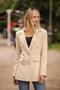 Bej Kruvaze Blazer Ceket - 6