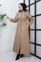 Seyit Special Women's Front Patterned Lining Bottom Dense Fiber Hat Fur Hijab Top Coat