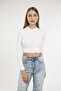 Women's Half Turtleneck Long Sleeve Crop Body - 3