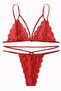 Women's Red Special Production Lace Bra Panty Set - 5