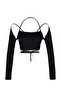 Black Piping Detailed Blouse TPRAW23BZ00028 - 9