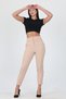Beige New Season High Waist Lycra Women's Fabric Trousers Ela004 - 2