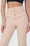 Beige New Season High Waist Lycra Women's Fabric Trousers Ela004 - 5