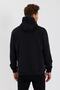 Black Kangaroo Pocket Hooded Cotton Men's Sweatshirt - 5