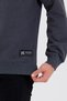 Anthracite Men's Cotton Sweatshirt with Crew Neck Label Detail - 4
