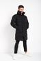 Men's Inflatable Long Water and Windproof Waterproof Coat Black - 6