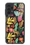 Samsung A-13 Glossy Phone Case with Floral Cats Design