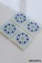 Glass Coaster| Acem Coffee Shop - Round Pattern - Blue| Set of 4| 10cm X 10cm - 3