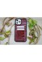 Apple iPhone 13 Pro Max Compatible Real Leather Crocco Pattern Handmade Phone Case with Credit Card Compartment - 5